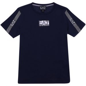 Boys Navy Logo Series Tape S/s T Shirt