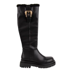 Versace Jeans Couture Boots Womens Black Drew Buckle Knee High Boots