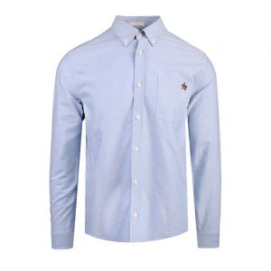 Mens Blue Caplet Oxford L/s Shirt