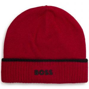 BOSS Beanie Boys Red Beanie Hat
