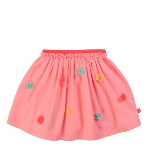 Girls Pink Multi Flower Skirt