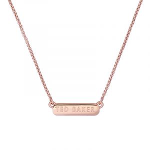 Womens Rose Gold/Crystal Scarl Sparkle Bar Necklace
