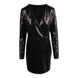 Armani Exchange Dress Womens Black Hot Fixed Sequin Bodycon Dress