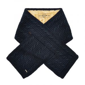 Womens Navy Macroom Knitted Loop Scarf