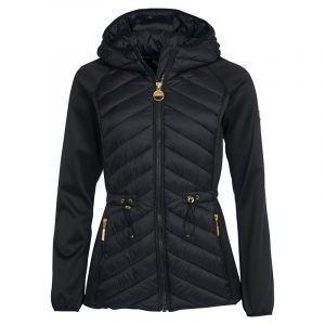 Womens Black Bathhurst Hybrid Hooded Sweat Jacket