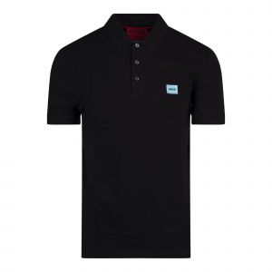 HUGO Polo Shirt Mens Black/Aqua Dereso232 S/s Polo Shirt