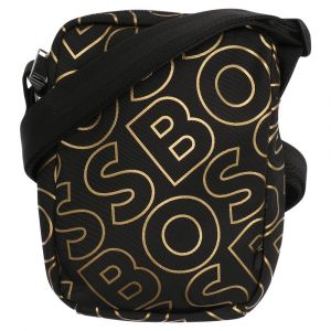 Mens Black/Gold Catch LN NS Logo Mini Crossbody Bag