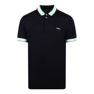 BOSS Polo Shirt Mens Dark Blue Paule 1 S/s | Hurleys
