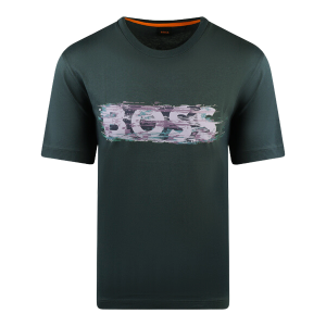 BOSS T Shirt Mens Open Green TeDigitalLogo S/s T Shirt