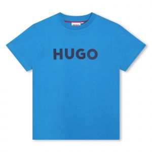 HUGO T Shirt Boys Electric Blue Logo S/s T Shirt