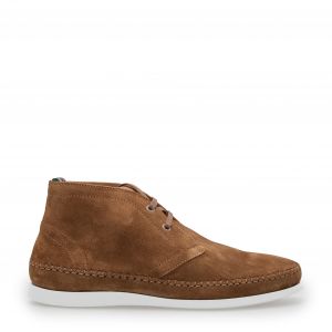 Mens Tan Neon Suede Ankle Boots