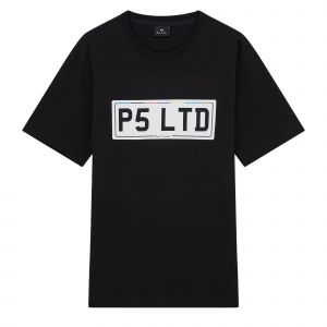 Mens Black P5 LTD Reg Fit S/s T Shirt