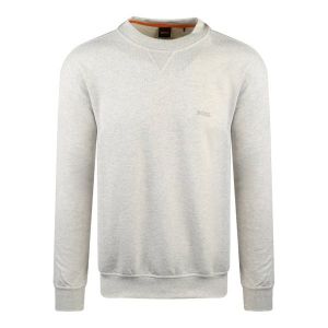 BOSS Sweatshirt Mens Pale Grey Weglitchstitch Sweatshirt