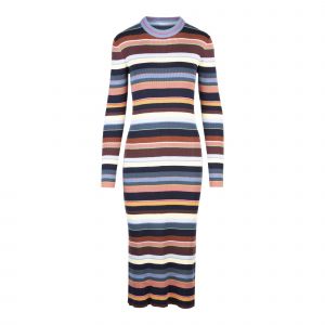 PS Paul Smith Dress Womens Multi Stripe Knit Midi Dress 