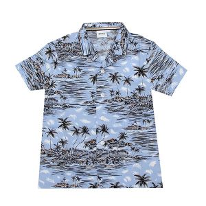 BOSS Shirt Boys Pale Blue Hawaiian Print S/s | Hurleys