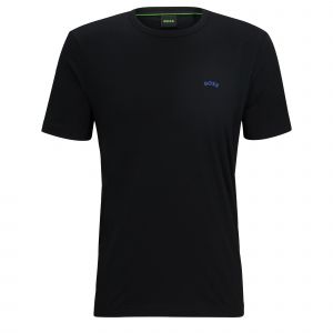 Mens Black Tee Curved S/s T Shirt