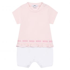 Girls Pale Pink Baby Bloomers Romper