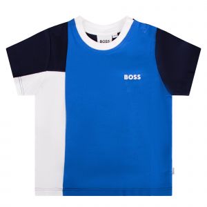 BOSS T Shirt Toddler Electric Blue Colourblock Panel S/s T Shirt 