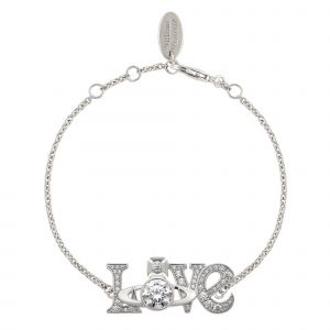 Vivienne Westwood Bracelet Womens Platinum/White CZ Roderica Small Bracelet 