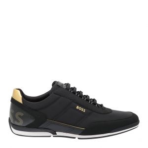 Mens Black/Gold Saturn Lowp_flny Trainers