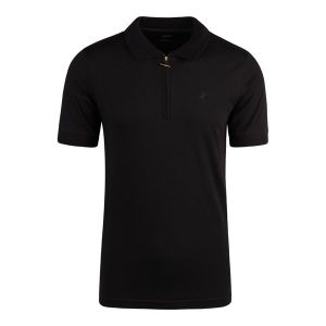 Android Homme Polo Mens Black Embroidered Zip S/s Polo