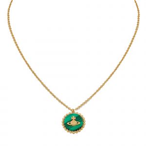 Vivienne Westwood Necklace Womens Gold/Malachite Neyla Pendant