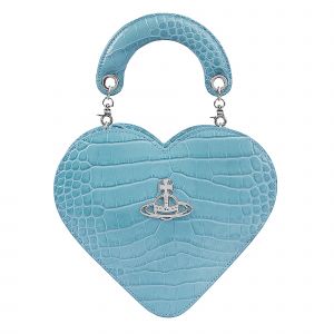 Vivienne Westwood Crossbody Bag Womens Light Blue Josephine Heart Embossed Croc 