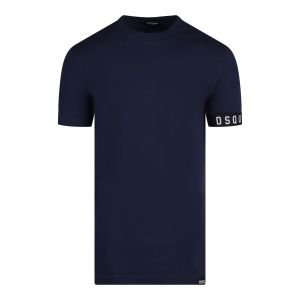 DSQUARED2 T Shirt Mens Navy/White Band Technicolour S/s T Shirt 