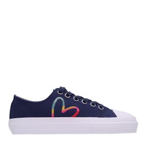 Womens Navy Kinsey Heart Canvas Trainers