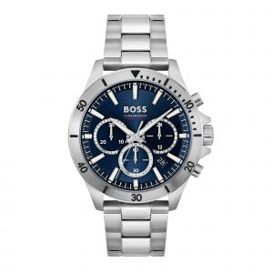 BOSS Watch Mens Silver/Blue Troper Bracelet Watch