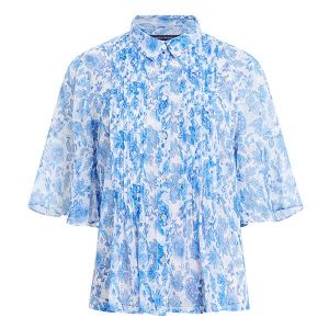French Connection Shirt Womens Baja Blue Cosette Hallie Crinkle | Hurleys