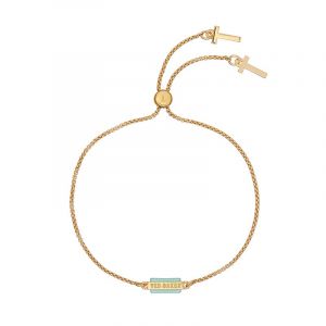 Womens Gold/Amazonite Glorii Gem Bar Drawstring Bracelet