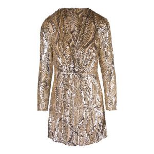 Womens Cement/Gold Deniz Embellished Mini Dress