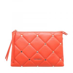 Womens Red Parrker Quilted Stud Mini Cross Body Bag