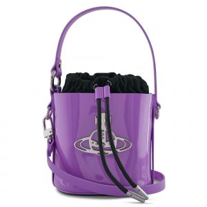 Vivienne Westwood Bucket Bag Womens Purple Daisy Shiny Patent Bucket Bag