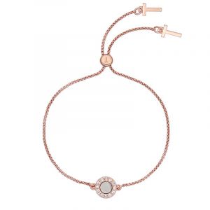 Womens Rose Gold/Mother Of Pearl Giselo Gem Button Bracelet