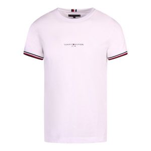 Tommy Hilfiger T Shirt Mens White Tommy Logo Tipped S/s