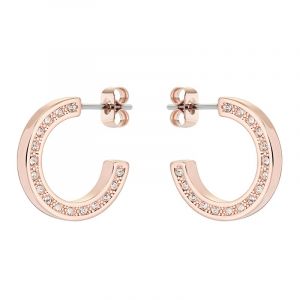 Womens Rose Gold/Crystal Senatta Crystal Hoop Earrings