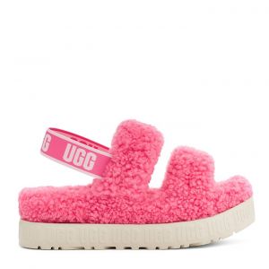 Womens Pink Rose UGG Slippers Oh Fluffita