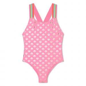 Billieblush Swimsuit Girls Pink Shell Print Swimsuit 