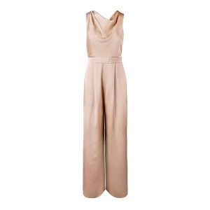 French Connection Jumpsuit Womens Oyster Gray Harlow Satin S/Less | Hurleys