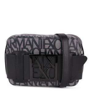 Armani Exchange Bag Womens Beige/Black Jacquard Logo Camera Bag