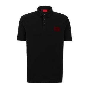 HUGO Polo Shirt Mens Black Dereso_V Velvet S/s Polo