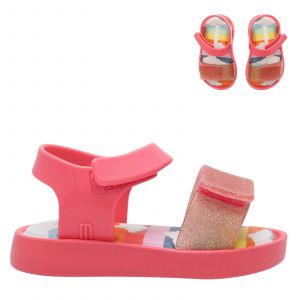 Girls Pink Glitter Mini Jump Sunny Sandals (4-9)