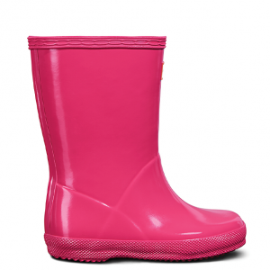 Kids Bright Pink First Gloss Wellington Boots (4-8)