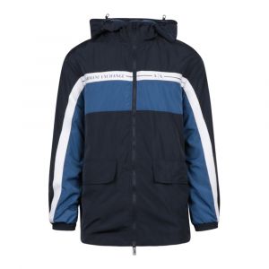 Armani Exchange Jacket Mens Navy Colourblock Logo Hooded