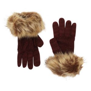 Womens Bordeaux Penshaw Knitted Gloves
