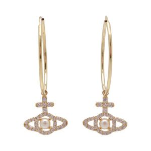 Vivienne Westwood Earrings Womens Gold/Pearl Olympia Pearl Hoop