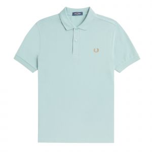 Fred Perry Polo Shirt Mens Silver Blue Plain S/s Polo