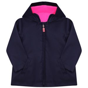 Girls Navy Logo Back Raincoat